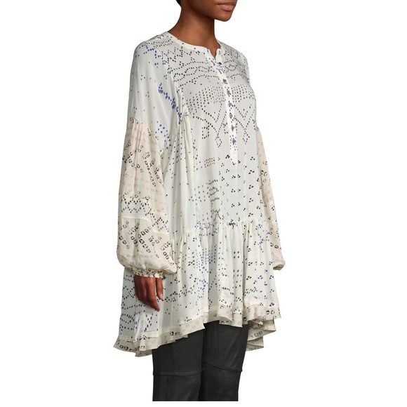 NWT Free People | Shibori flowy tunic Ivory - Picture 3 of 7